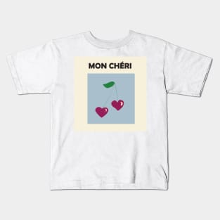 Mon cheri, minimalist, feminine, chic art, french home decor Kids T-Shirt